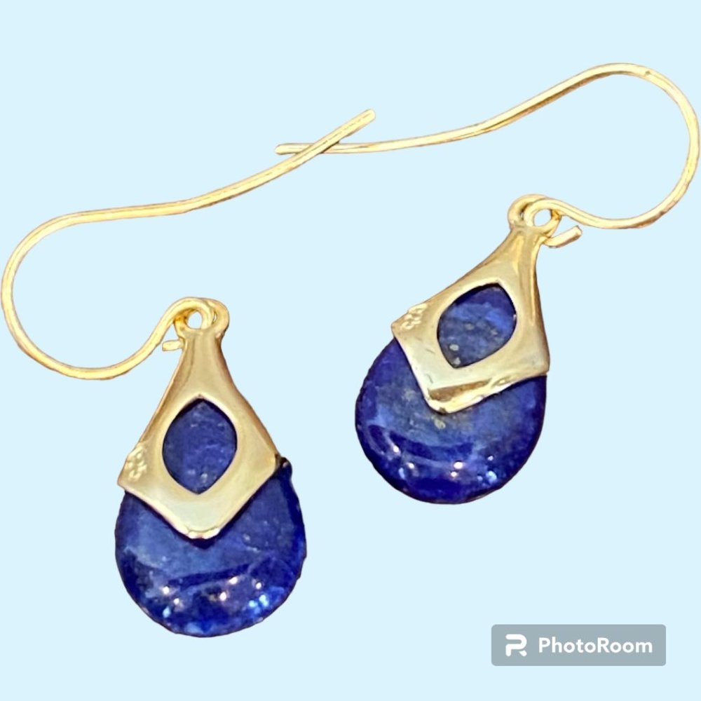 Ross Simons Lapis Drop Earrings in Sterling Silver - Picture 3 of 4